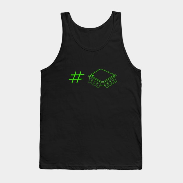 Funny design with electronic hashtag Tank Top by manwel_ds